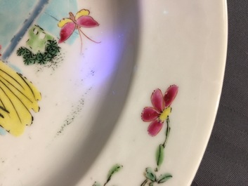 Two fine Chinese famille rose plates, Yongzheng, 1723-1735