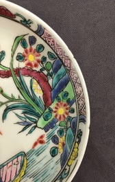 Een set van 4 Chinese famille rose koppen en schotels, Yongzheng/Qianlong