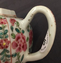 A Chinese famille rose teapot and cover, Yongzheng/Qianlong