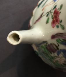 A fine Chinese famille rose teapot and cover with a fishing scene, Yongzheng, 1723-1735