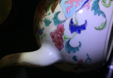 A Chinese famille rose teapot and cover, Yongzheng/Qianlong