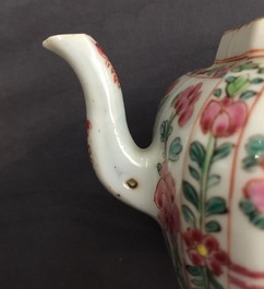 A Chinese famille rose teapot and cover, Yongzheng/Qianlong