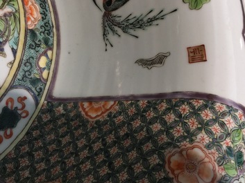 Een zeer grote Chinese famille verte kom, 19/20e eeuw