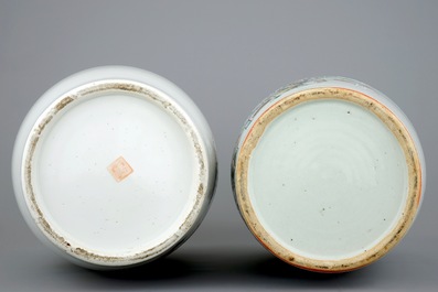 Two Chinese vases with qianjiang cai design of precious objects, 19/20th C.