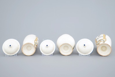 Trois pots de pharmacie couverts polychromes, Haguenau, France, 18&egrave;me