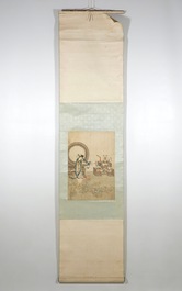 A large Chinese scroll painting, 19/20th C.