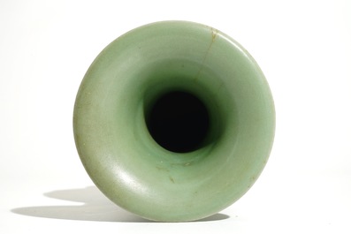 A Chinese Longquan celadon "peony" vase, late Song or Ming