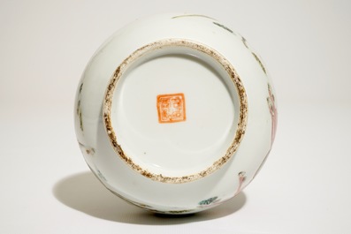 A fine Chinese famille rose warrior vase, 19th C.