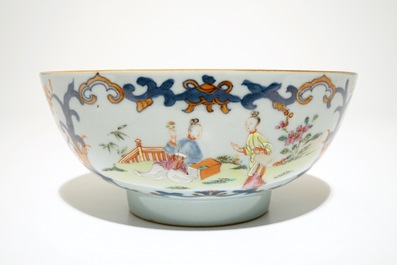 Un bol en porcelaine de Chine rose-imari aux "longues dames", Qianlong