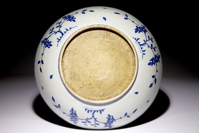A Chinese blue and white dish with deer and a monkey, Ming, Jiajing