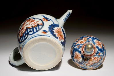 A Chinese Imari teapot with ruyi-shaped panels, Kangxi