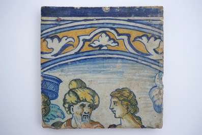 Een fragment van een tegeltableau, Antwerpen, Atelier Franchois Frans, ca. 1550
