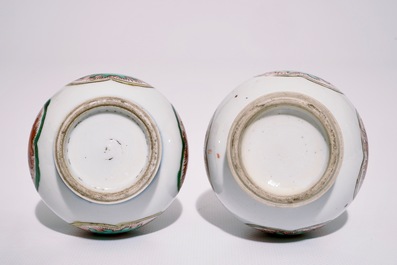 Een paar Chinese famille verte watersprenkelaars, Kangxi