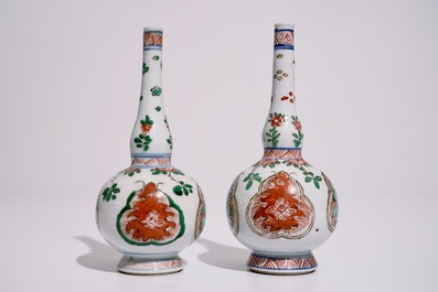 Een paar Chinese famille verte watersprenkelaars, Kangxi