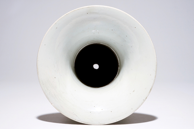 A Chinese famille verte yenyen vase with floral design, Kangxi