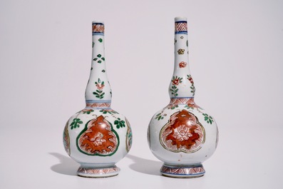 Een paar Chinese famille verte watersprenkelaars, Kangxi