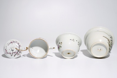 Un lot vari&eacute; en porcelaine de Chine qianjiang cai, 19/20&egrave;me