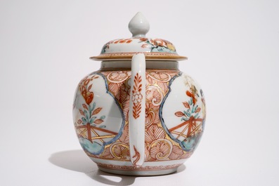 A Dutch-decorated Amsterdams bont teapot and cover, Qianlong