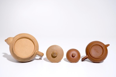 Two Chinese Yixing teapots and covers, 19th C.