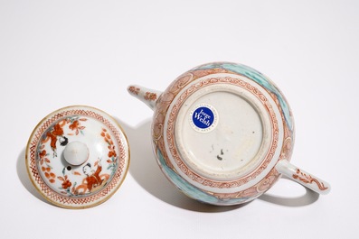 A Dutch-decorated Amsterdams bont teapot and cover, Qianlong