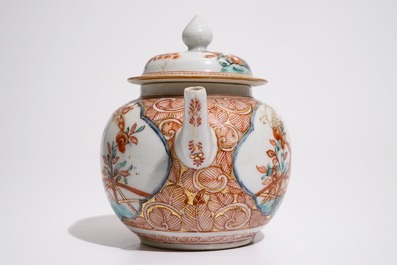 A Dutch-decorated Amsterdams bont teapot and cover, Qianlong