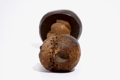 A Songye fetish on wooden base, D.R. Congo, 1st half 20th C.