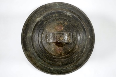 A massive bronze church bell, dated 1623 and inscribed, France