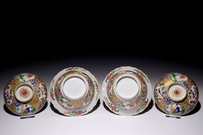 A fine pair of Chinese famille rose bowls and covers, Yongzheng