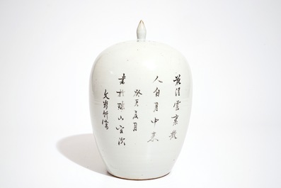 Een gevarieerd lot Chinees famille rose en monochroom porselein, 19/20e eeuw