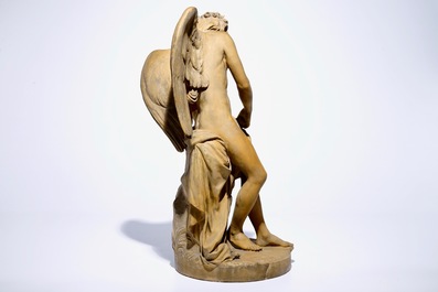 Martin-Claude Monot (Paris, 1733-1803): Le G&eacute;nie du Printemps, terre cuite, dat&eacute; 1779