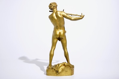 Felix Charpentier (France, 1858-1924): &ldquo;L&rsquo;improvisateur", une figure en bronze laqu&eacute; dor&eacute;