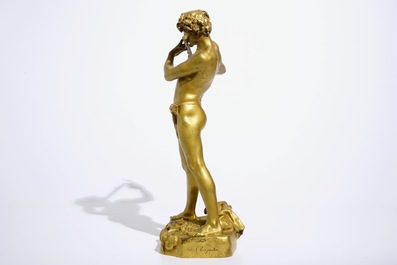 Felix Charpentier (France, 1858-1924): &ldquo;L&rsquo;improvisateur", une figure en bronze laqu&eacute; dor&eacute;