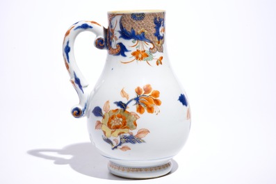 A Chinese verte-imari jug with floral design, Qianlong