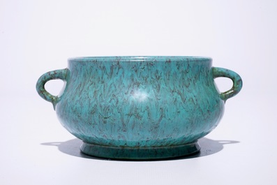 A Chinese robin's egg glazed censer, Yongzheng mark, 19/20th C.