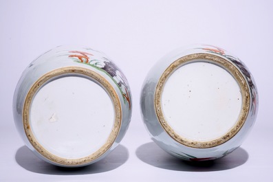 A pair of Chinese famille rose "nine peaches" vases, 19th C.