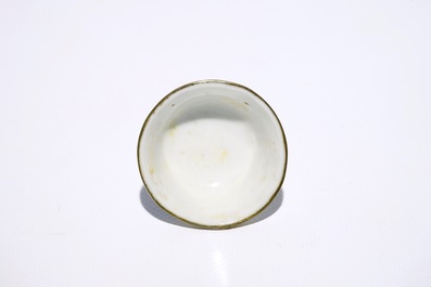 Zes blauw-witte Chinese "Bleu de Hue" wijnkoppen voor de Vi&euml;tnamese markt, 19e eeuw