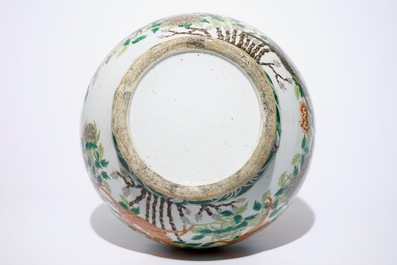 A large Chinese famille verte hu-shaped "Dragon" vase, 19th C.