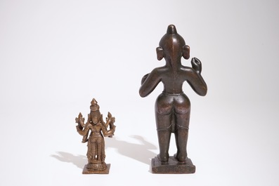 Deux figures en bronze, Inde ou N&eacute;pal, 18/19&egrave;me