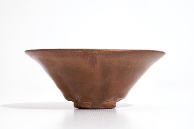 A Chinese Jian russet brown glazed tea bowl, Song
