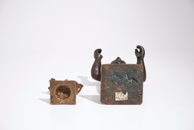 Deux figures en bronze, Inde ou N&eacute;pal, 18/19&egrave;me