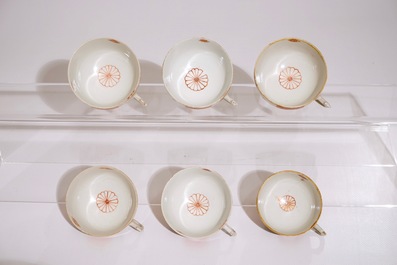 Zes Chinese rose-imari koppen en schotels, 18/19e eeuw