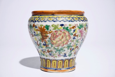 A Chinese famille rose spittoon for the Peranakan or Nyonya market, 19th C.