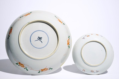 A Chinese famille verte dish and a doucai plate, Kangxi, and a ginger jar, 19th C.