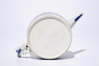 A Chinese blue and white part tea service with landscapes, Qianlong