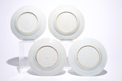 Eight Chinese famille rose and Imari-style plates, Qianlong
