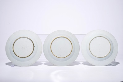 Six Chinese famille rose cherrypickers plates, Qianlong