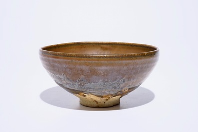 A Chinese Jian black and brown splashed bowl, Song