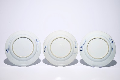 Six Chinese blue and white dishes with the The Two Qiaos, Kangxi/Yongzheng