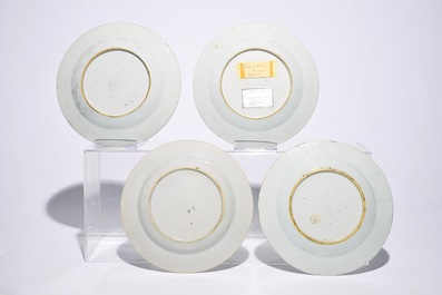 Eight Chinese famille rose and Imari-style plates, Qianlong