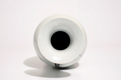 A Chinese famille rose baluster vase, red sealmark, Republic, 20th C.